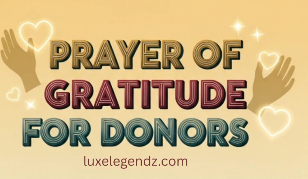 Prayer of Gratitude for Donors