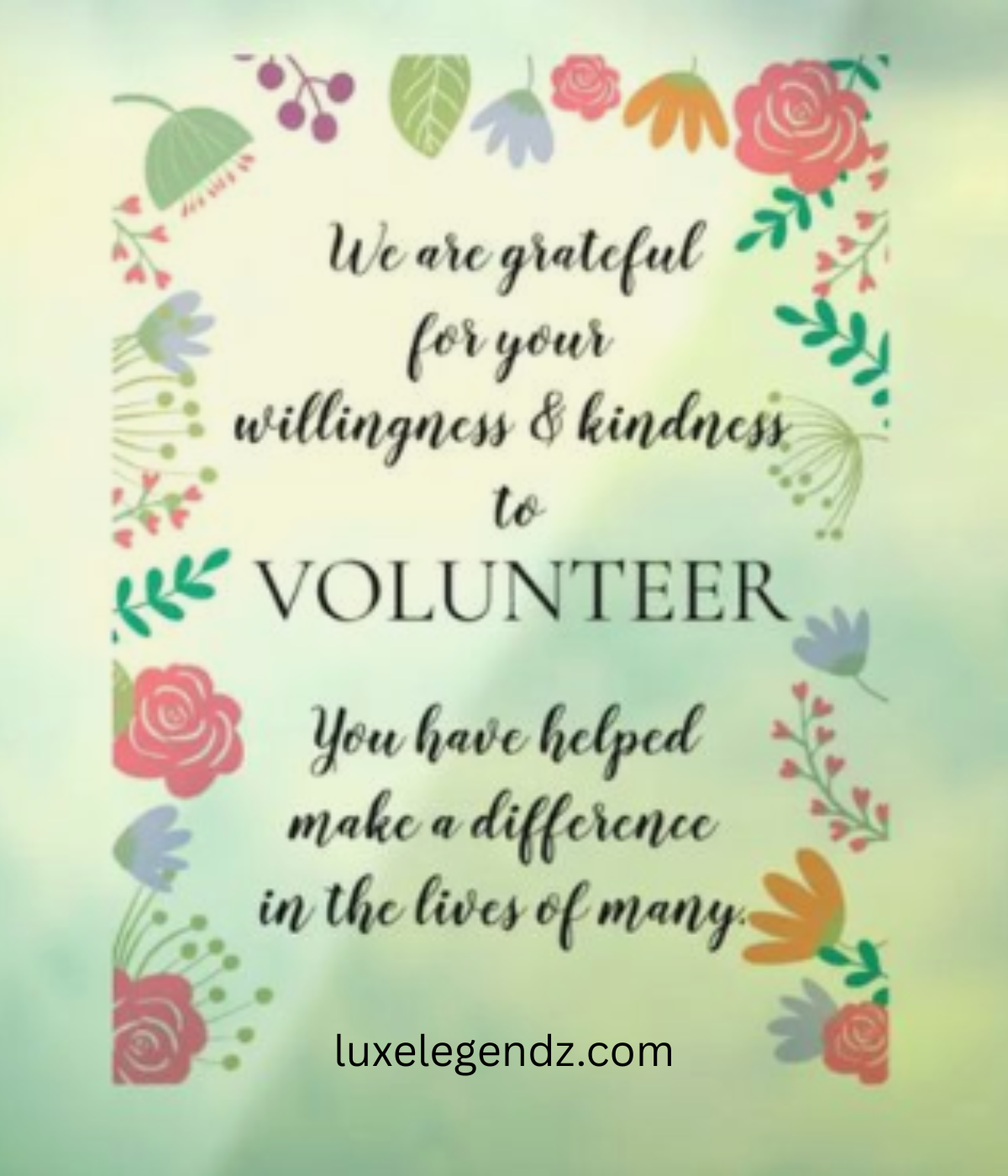 Thank You Volunteers Messages